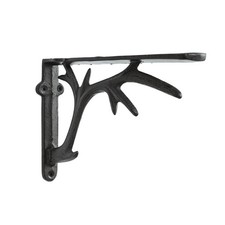Wandkonsole mit Geweih-Motiv rustikal Regalwinkel dekorativ f&uuml;r Wohnzimmer