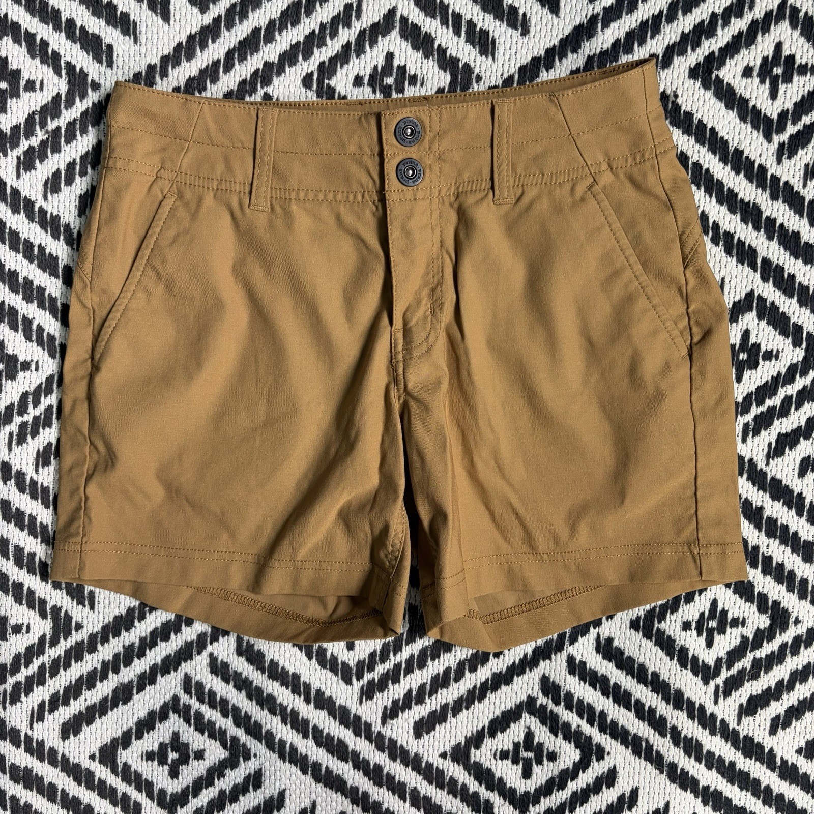 PrAna Shorts Womens Sz 4 Embark Brown Alana Casual Stretch Trails Hiking