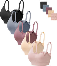 Women Maternity Bras 5 Pack Nursing Bras for Breastfeeding Seamless Pregnancy Sl