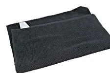 CB2 Black Arlow Organic Cotton Bath Runner Rug 24x60 in