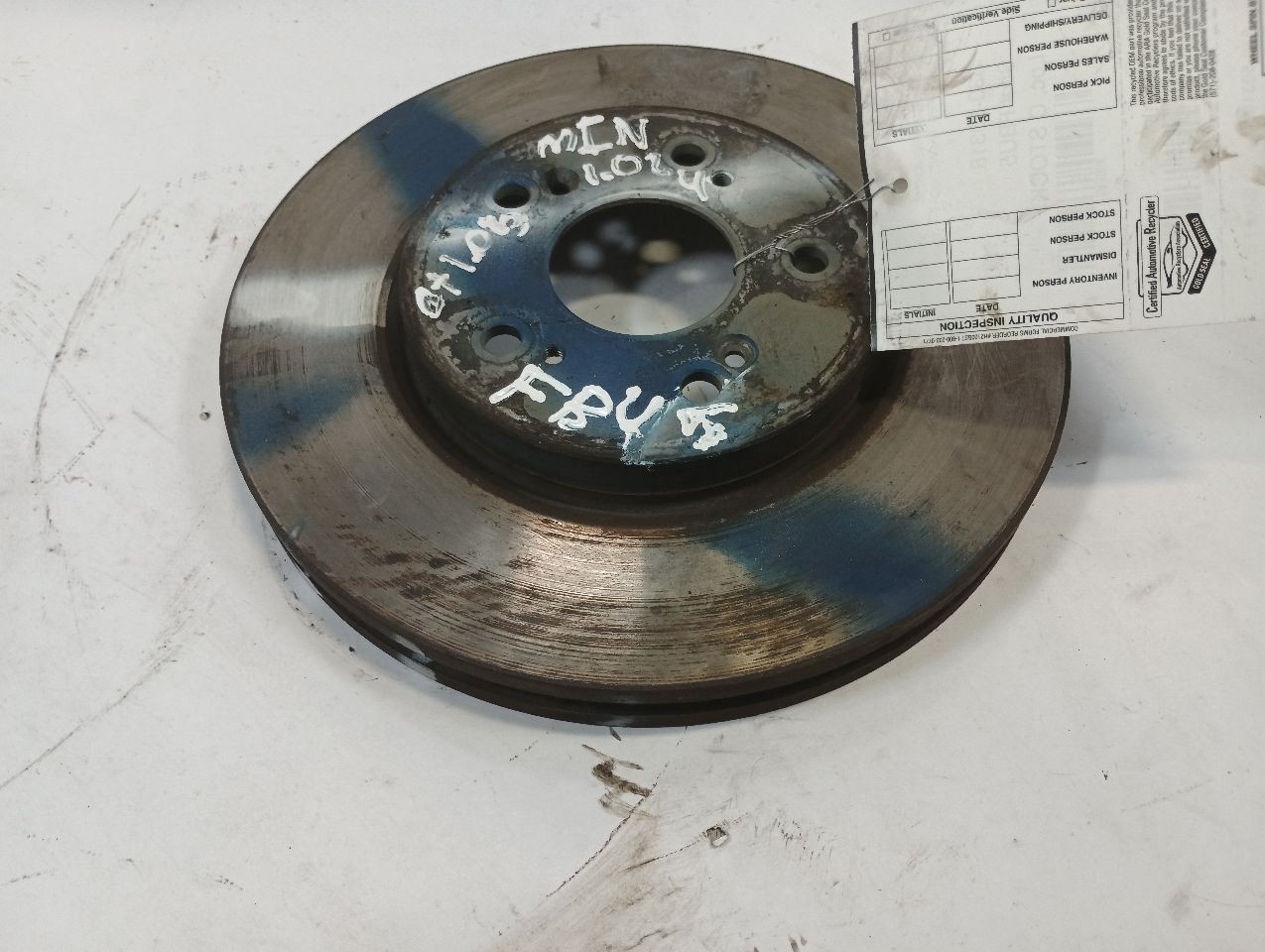 Front Rotor from 2014 Honda CR-V 12037460