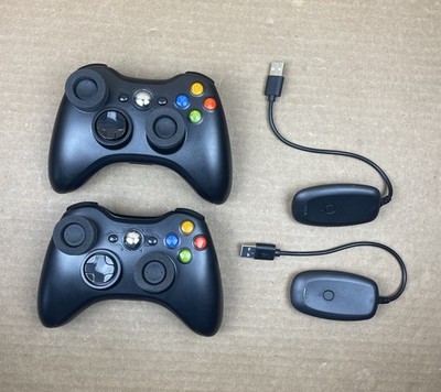 YUDEG Wireless Xbox 360 Controllers 2-Pack w/ 2 USB Receivers for PC Tested