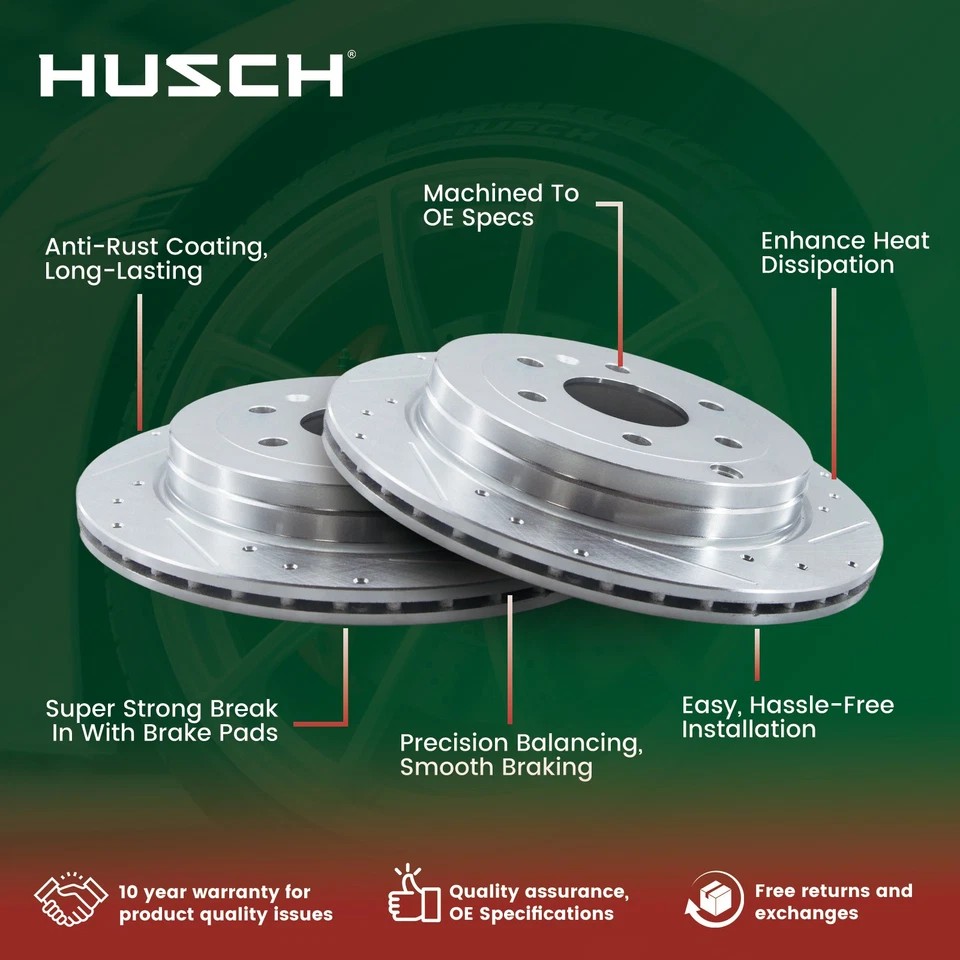 Front Drilled Rotors Brakes Pads For Toyota Camry/Avalon & Lexus ES300h/ES350 - Image 3 of 4