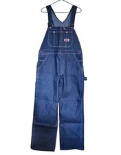 Vintage JC Penny Big Mac Square Back Blue Denim Bib Overalls 36x30 Deadstock