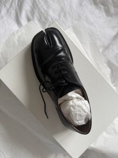 Maison Margiela Tabi Lace-up Derby Shoes Black Leather Size EU41