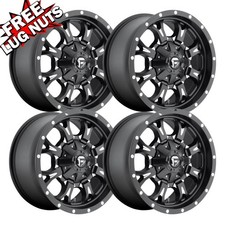 Set-4 Fuel D517 Krank 17x9 5x127 Black Milled 1mm Wheels Rims 17 Inch