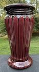 Weller Blended Majolica Art Deco Pottery Watermelon Red Brown Pedestal
