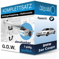 Für BMW 3er Coupe 06.2006- G.D.W. Anhängerkupplung abnehmbar + 7polig E-Satz neu
