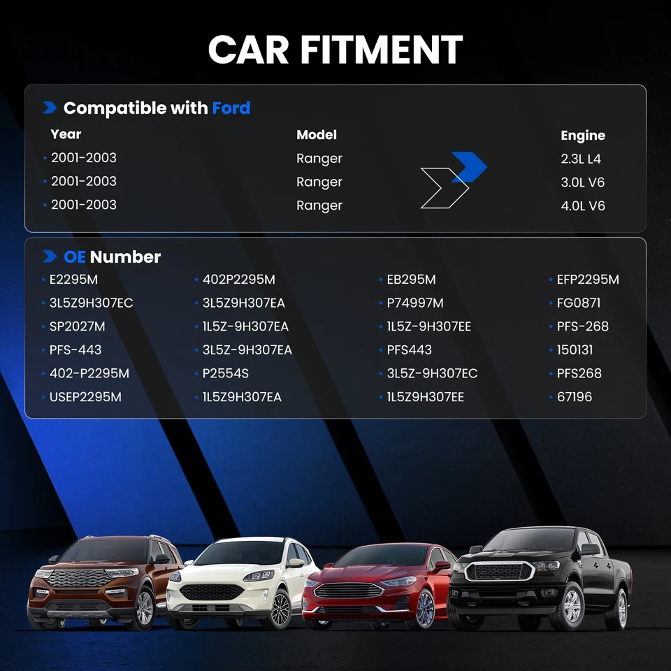 For 2001 Ford Ranger L4 2.3L V6 3L Electric Fuel Pump & Sender Assembly E2295M Foto 3 de 4