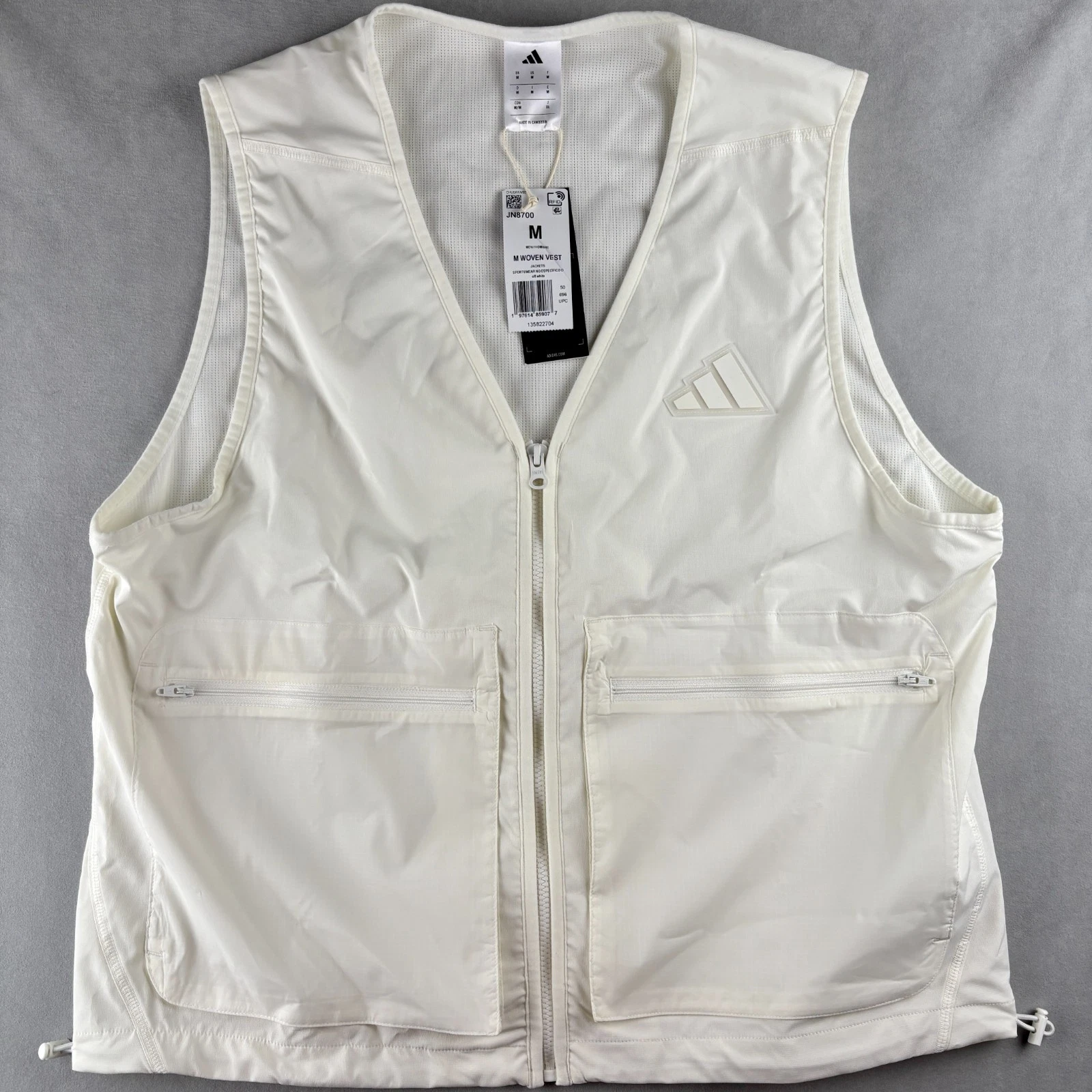 Adidas Woven Vest Men M Sportswear Full Zip Utility Mesh Camp Pockets JN8700 NWT
Opens in a new wind