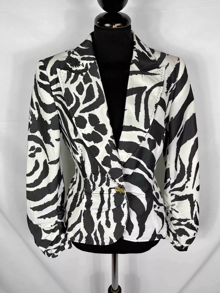 ESCADA Jacket Women's Jacket Elegant Zebra Leopard Woman Jacket SZ.S - 40