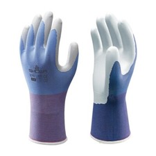 SHOWA 370 Lightweight Gardening Gloves Grippy Palm Breathable Liner Blue