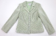 Victor Costa Sz 12 Accordion Pleated Evening Jacket Shimmer Frosted Green