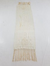 Antique Chinese Silk Hand Embroidered Floral Piano Shawl 180x58cm