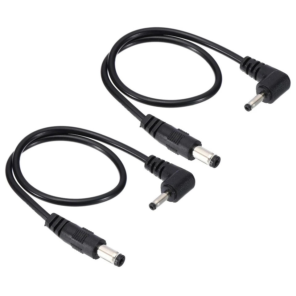 DC Power 5.5mm x 2.1mm Male to 3.5mm x 1.35mm Male Plug Angle Adapter LED Cable - Image 4 of 4