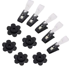 10 Pack Garden Flag Rubber Stoppers and Adjustable Anti-Wind Clips - Pack of 10