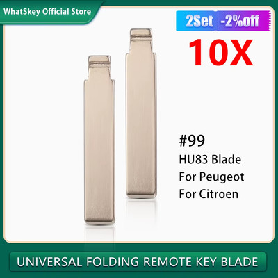 10Pcs/Lot Original NO.99 Folding Uncut HU83 Blade Car Key KD Blank for Peugeot 5