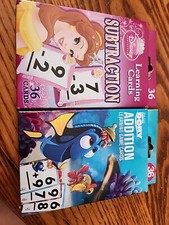 Set Of 2-Disney Princess Subtraction Cards And Finding Nemo Addition Cards