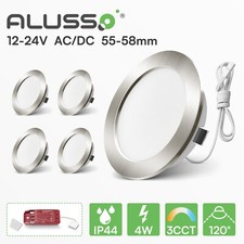 12V-24V AC/DC LED Recessed Ceiling Lights IP44 Camper Motorhome Boat Light 4W