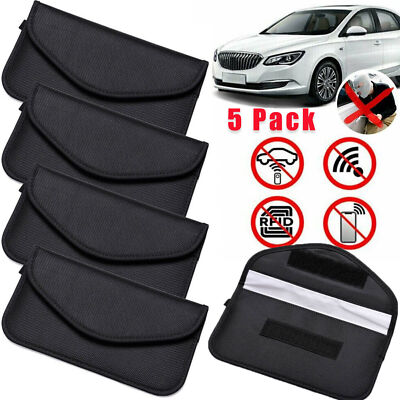 5PCS Faraday Bag RFID Signal Blocking Shielding Pouch Case For Phone Car Key FOB