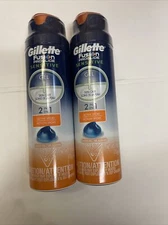 2 Gillette Fusion Pro Glide Sensitive Active Sport Shave Gel 6oz EACH NEW 