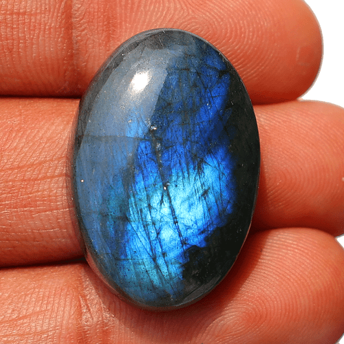 4 pz Cristalli Ovali Naturali Labradorite Fuoco Blu da Collezione Reiki Minerale Gioiello - Foto 9 di 12