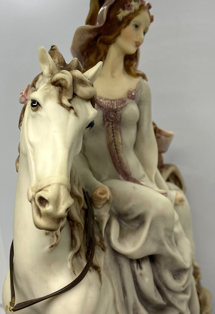 Giuseppe Armani Florence Italy 1985 Lady On Horse Porcelain Large