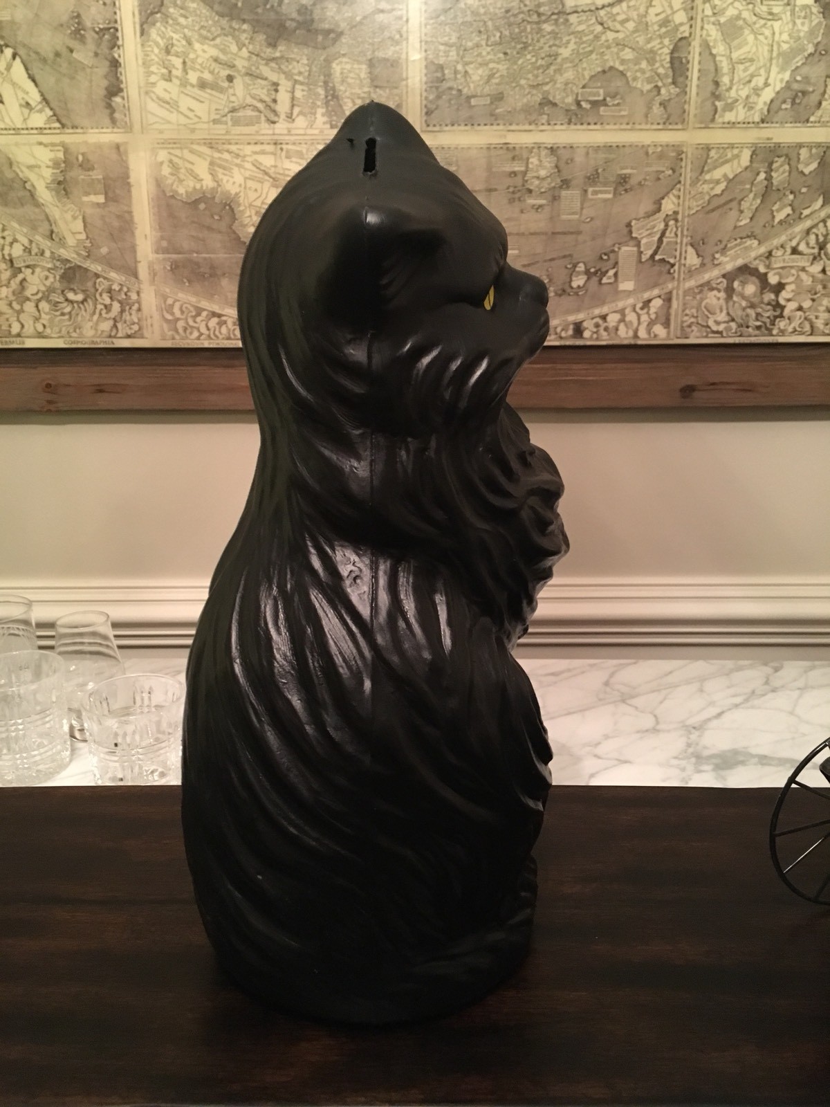 Halloween 17" Black Cat Blow Mold Bank Union Plastic **PLEASE SEE