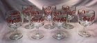 COCA COLA THUMBPRINT GLASS GOBLETS VINTAGE SET OF 7