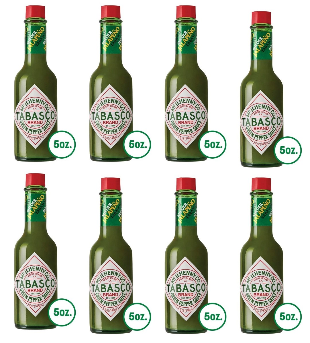 8 Pack Tabasco Green Jalapeno Pepper Sauce Tacos Quesadillas