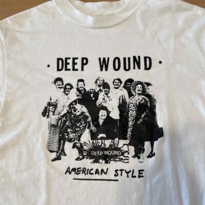 Vtg Deep Wound Band Tour Cotton White Full Size Men Women Shirt