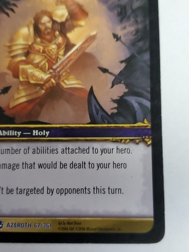 World Of Warcraft TCG - Divine Shield - Azeroth 67/361 - Rare Paladin Class Card - Picture 5 of 12