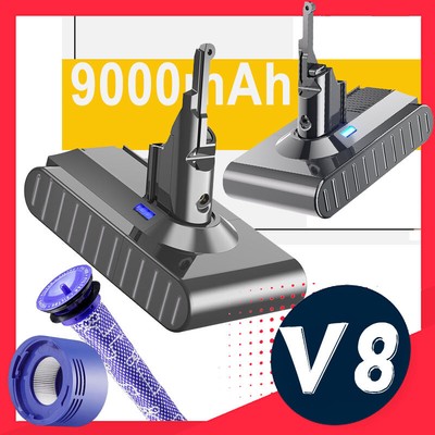 9000mAh Akku für Dyson V8 Absolute Animal Total Clean SV10 Staubsauger / Filter