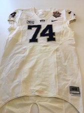 Game Worn Used Pittsburgh Panthers Football Jersey #74 Little Caesars Pizza Bowl