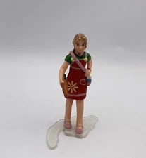 Schleich GIRL FEEDING CARROTS Red Dress Figure 13905 Retired 2011