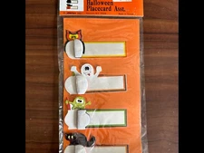4 PIECE VINTAGE HONEYCOMB HALLOWEEN Table name PLACECARD IN ORIGNAL PACKAGE
