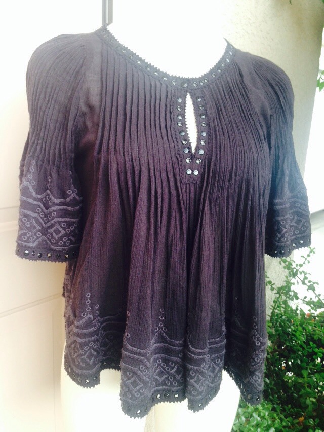 ISABEL MARANT Alexia Embroidered Blouse/Top Size FR38 Black SUPER RARE! image 3