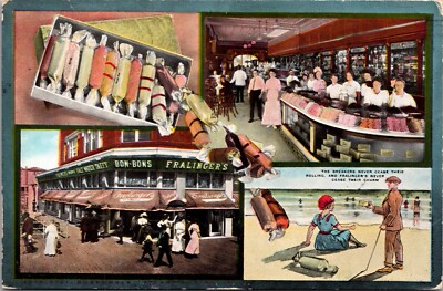 Atlantic City NJ Fralinger s Salt Water Taffy Shop Interior Multiview Postcard