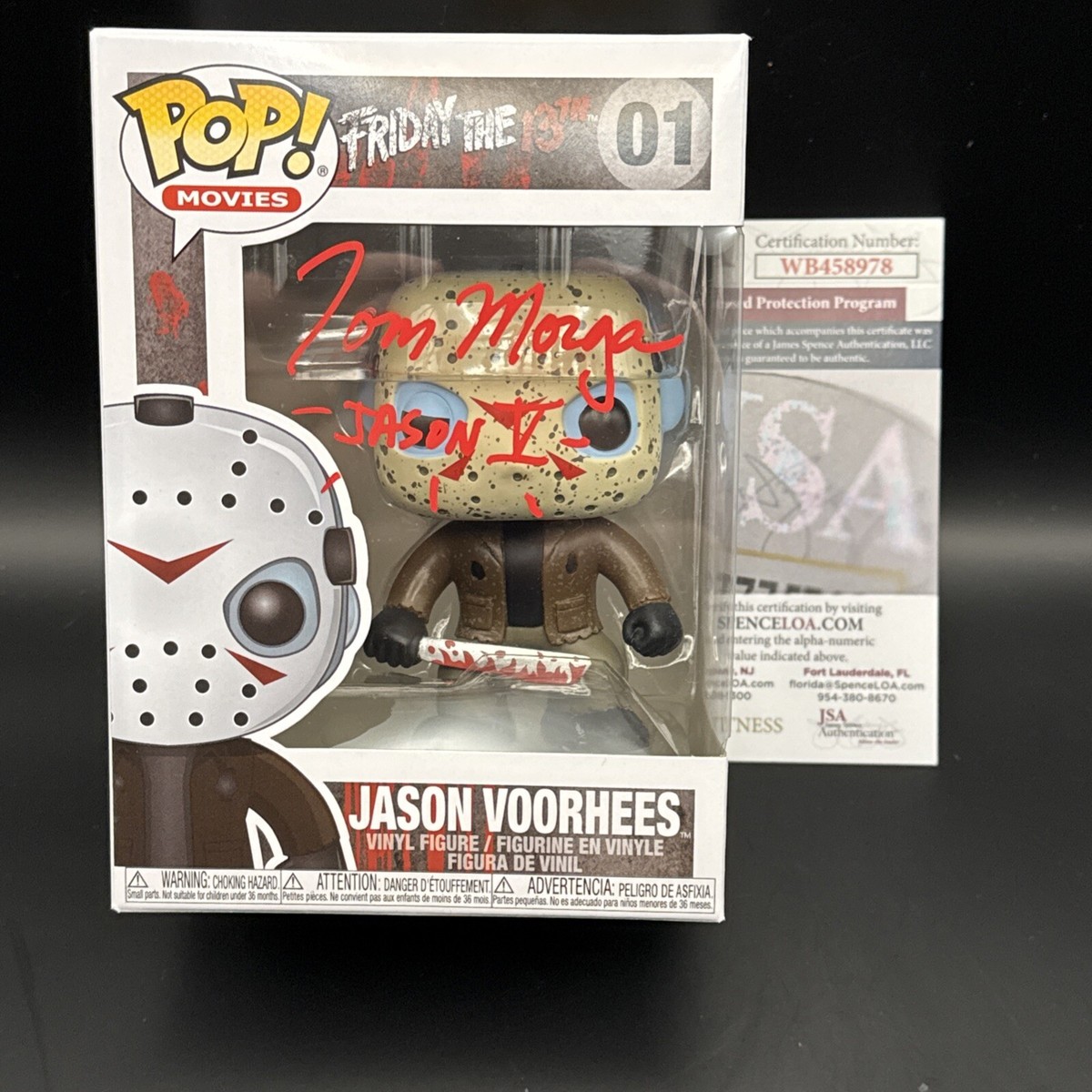 Tom Morga Signed Funko Pop Jason Friday The 13th Autograph Horror JSA  Witness