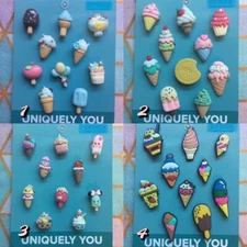 Crocs Handmade jibbitz 10pc ice cream cone scoop pastel shoe charms set 5