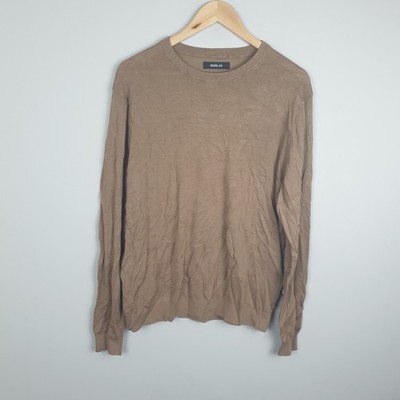 Replay Jumper Mens Large Beige Crew Neck Premium Knit Casual Streetwear