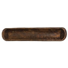 New primitive RUSTIC CARVED WOOD DOUGH BOWL Long Bread Tray 30"