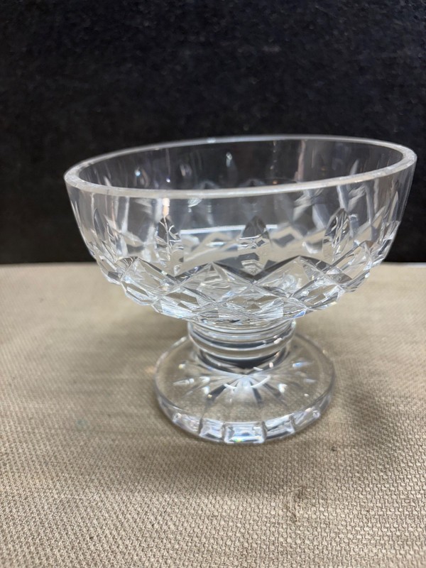 Candy Dish Crystal Cut Glass Footed Heavy Candy Dish see pics vintage