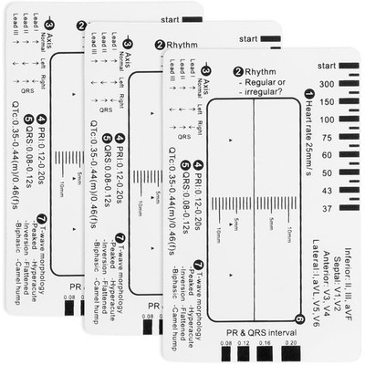 3pcs ECG 7 Step Ruler, Transparent EKG Calipers Electrocardiogram... 