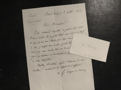 1862 - L.A.S. + Visitenkarte von Bischof Darboy, Erzbischof von Paris