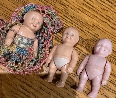Vintage Miniature 2  Kewpie Look Alike Dolls - LOT Of 3