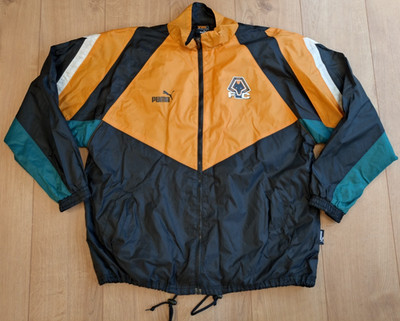 Vintage Wolves Wolverhampton 1996-98 Coaches Training Rain Track Jacket Puma L