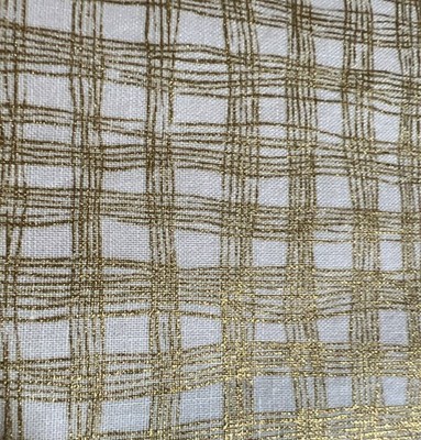 1  2/3 Yd ESSENTIALS Hoffman International Fabrics Screen Print Gold Xmas 42''