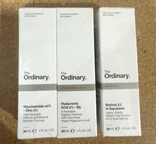 The Ordinary--Niacinamide 10% + Zinc 1%, Hyl. Acid 2% + B5, Retinol 1% +Squalane