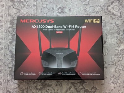 Mercusys MR70X AX1800 Dual-Band Wi-Fi 6 Router, 4x Antennen, Dual-Band (574+1201